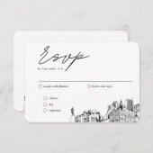 Milwaukee Bruiloft Traditionele RSVP Maaltijden Op Informatiekaartje (Voorkant / Achterkant)