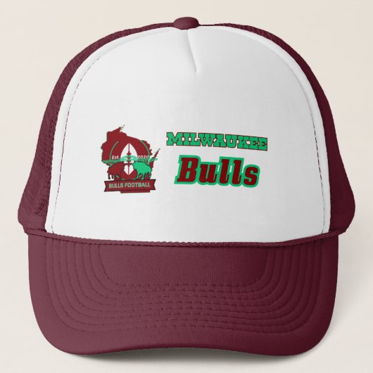 Milwaukee Bulls Maroon/Witte Trucker Hoed Trucker Pet (Voorkant)