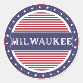 Milwaukee City Pride Embleem – Amerikaanse identit Ronde Sticker