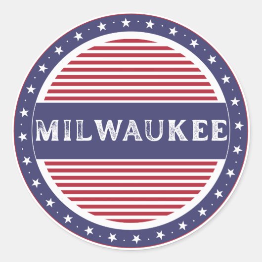 Milwaukee City Pride Emblem – American Identity Ronde Sticker (Voorkant)