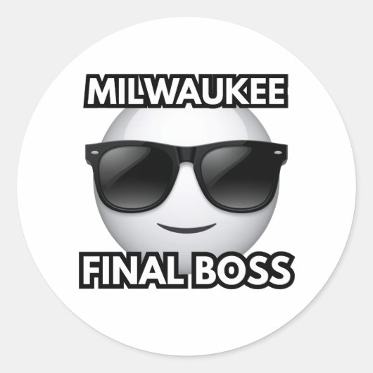 Milwaukee Eindbaas Cool Emoji Sticker (Voorkant)