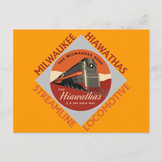 Milwaukee Hiawatha Railroad Briefkaart (Voorkant)