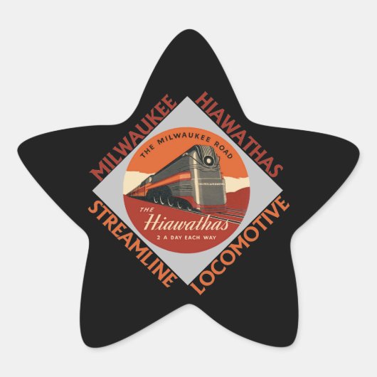 Milwaukee Hiawatha Railroad Ster Sticker (Voorkant)