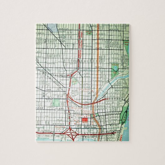 MILWAUKEE kaart Legpuzzel (Verticaal)