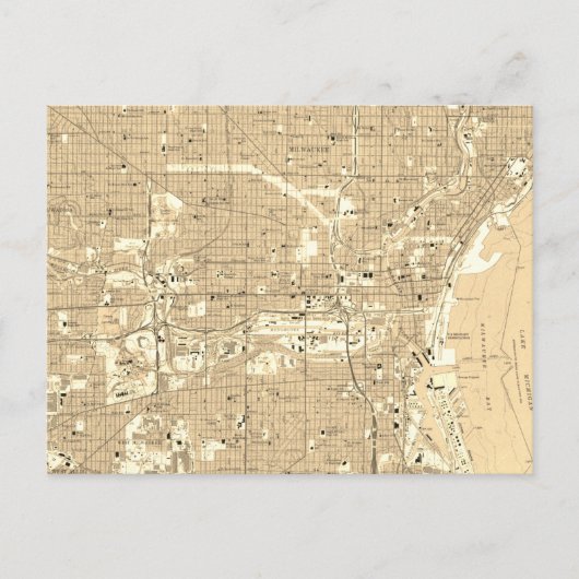 Milwaukee  Kaart Reizen Souvenir (Voorkant)