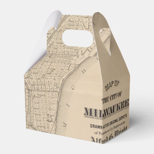  Milwaukee, kaart van Wisconsin Bedankdoosjes (Voorkant Zijde)