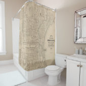  Milwaukee, kaart van Wisconsin Douchegordijn (In situ)