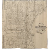  Milwaukee, kaart van Wisconsin Douchegordijn (Voorkant)