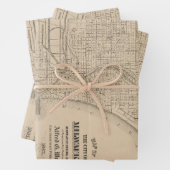  Milwaukee, kaart van Wisconsin Inpakpapier Vel (In situ)