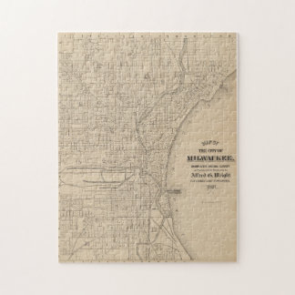  Milwaukee, kaart van Wisconsin Legpuzzel