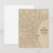  Milwaukee, kaart van Wisconsin Notitiekaartje (Voorkant / Achterkant)