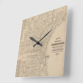  Milwaukee, kaart van Wisconsin Vierkante Klok (Hoek)