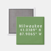 Milwaukee Latitude & Longitude Magneet (Voorkant / Achterkant)