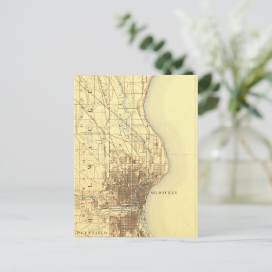 Milwaukee  Map Briefkaart (Staand voorkant)