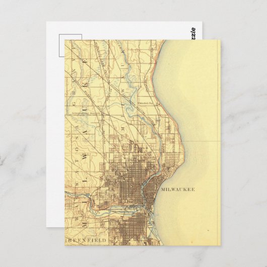 Milwaukee  Map Briefkaart (Voorkant / Achterkant)