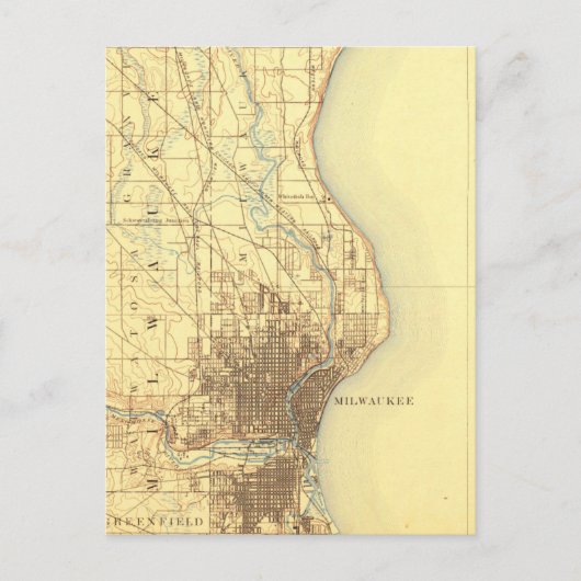 Milwaukee Map Briefkaart (Voorkant)