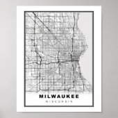 Milwaukee Map Poster (Voorkant)