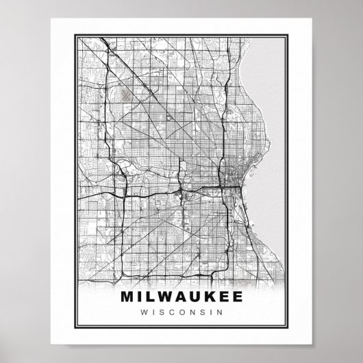 Milwaukee Map Poster (Voorkant)