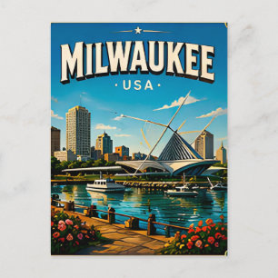 Milwaukee Museum Reis Souvenir Briefkaart