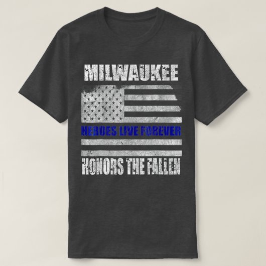 Milwaukee Politie Memorial Gift for Officer Week T-shirt (Design voorkant)