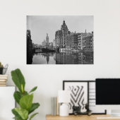 Milwaukee River en Dowtown Poster (Thuiskantoor)