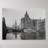 Milwaukee River en Dowtown Poster (Voorkant)