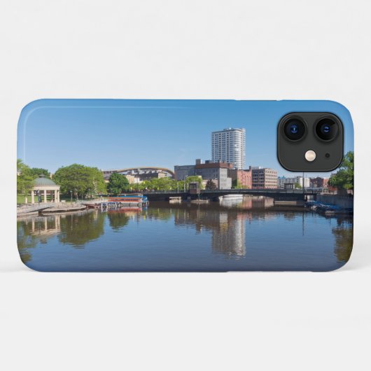 Milwaukee River Front en State Street Bridge Case-Mate iPhone Case (Achterkant (horizontaal))