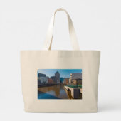 Milwaukee River Front en State Street Bridge Grote Tote Bag (Achterkant)