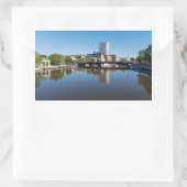 Milwaukee River Front en State Street Bridge Rechthoekige Sticker (Tas)