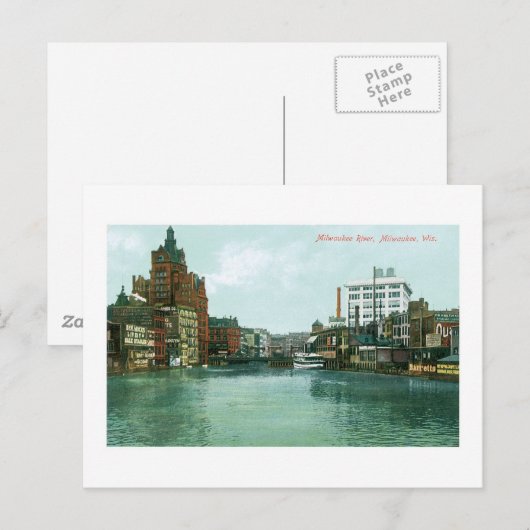Milwaukee River, Milwaukee, Wisconsin Briefkaart (Voorkant / Achterkant)