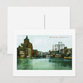 Milwaukee River, Milwaukee, Wisconsin Briefkaart (Voorkant / Achterkant)