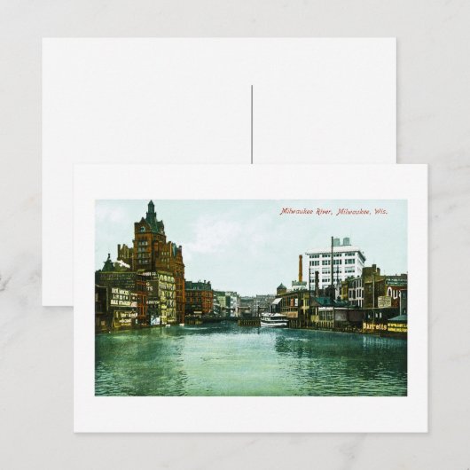 Milwaukee River, Milwaukee, Wisconsin Briefkaart (Voorkant / Achterkant)