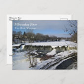 Milwaukee River, West Bend, Wisconsin Briefkaart (Voorkant / Achterkant)