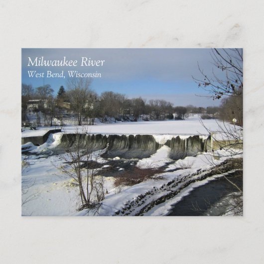 Milwaukee River, West Bend, Wisconsin Briefkaart (Voorkant)