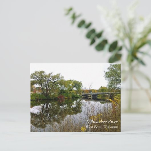 Milwaukee River, West Bend, Wisconsin Briefkaart (Staand voorkant)