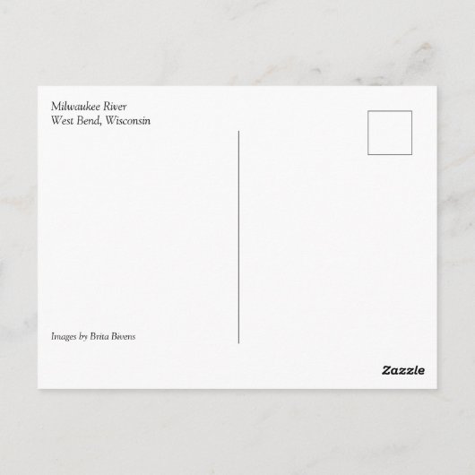 Milwaukee River, West Bend, Wisconsin Briefkaart (Achterkant)