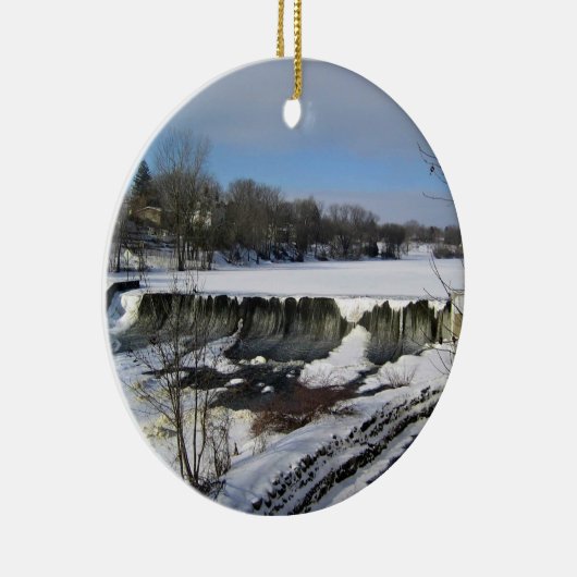 Milwaukee River, West Bend, Wisconsin Keramisch Ornament (Rechts)