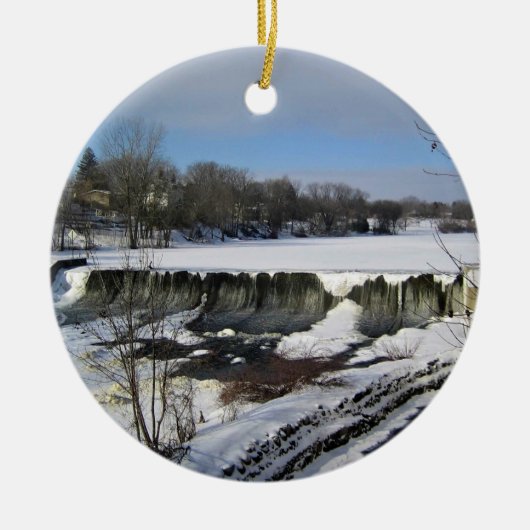 Milwaukee River, West Bend, Wisconsin Keramisch Ornament (Voorkant)