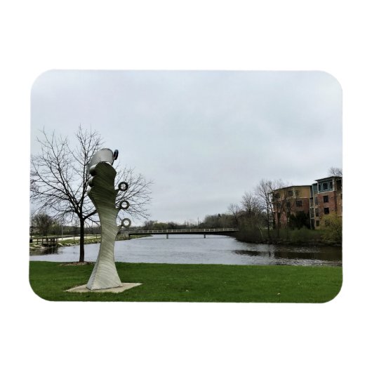 Milwaukee River, West Bend, Wisconsin Magneet (Horizontaal)