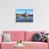 Milwaukee rivierfront en State Street-brug Canvas Afdruk (Insitu (Woonkamer))