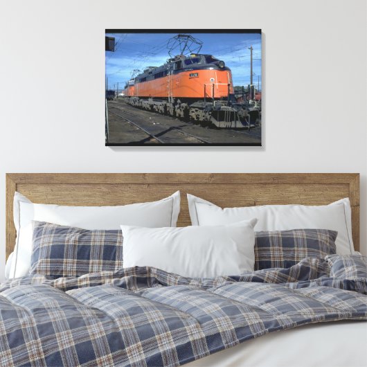Milwaukee Road boxcab, elektrisch #E34A_Trains Canvas Afdruk (Insitu (Slaapkamer))