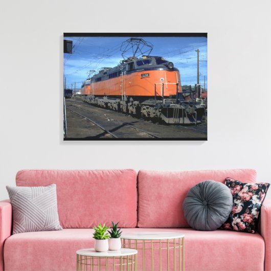Milwaukee Road boxcab, elektrisch #E34A_Trains Canvas Afdruk (Insitu (Woonkamer))
