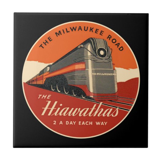 Milwaukee Road Hiawatha Train Tegeltje (Voorkant)