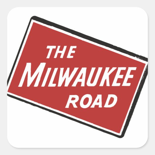 Milwaukee Road Railway Sign 2 Vierkante Sticker (Voorkant)