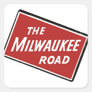 Milwaukee Road Railway Sign 2 Vierkante Sticker