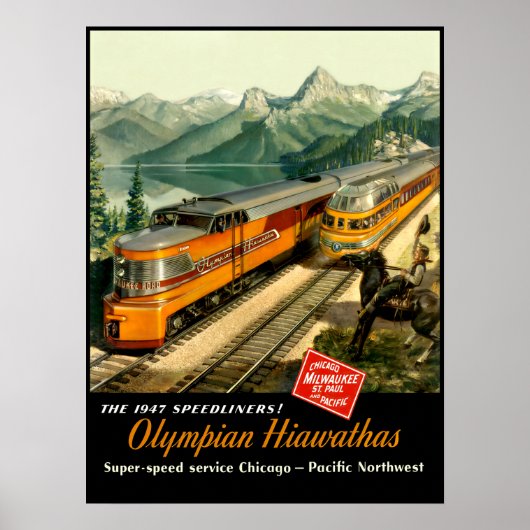 Milwaukee Road spoorwegreisposter Poster (Voorkant)