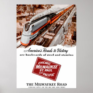 Milwaukee Road Tweede Wereldoorlog poster