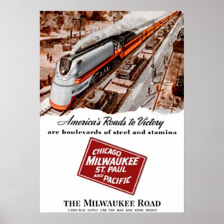Milwaukee Road Tweede Wereldoorlog poster