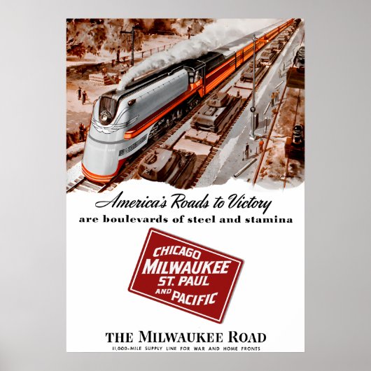 Milwaukee Road Tweede Wereldoorlog poster (Voorkant)