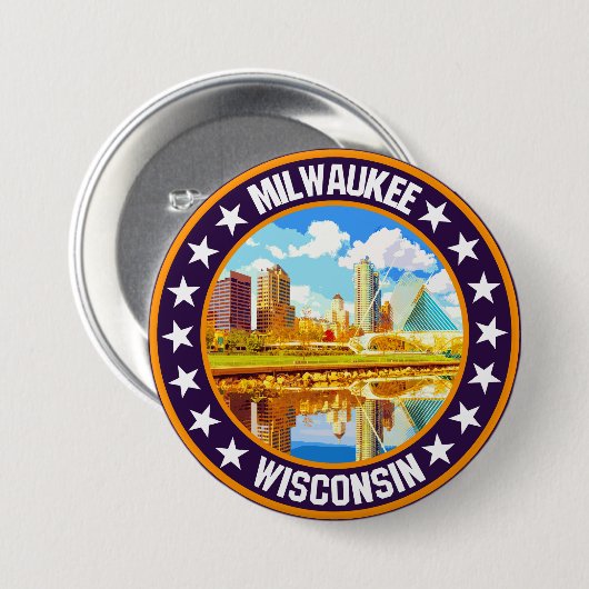 Milwaukee Ronde Button 7,6 Cm (Voorkant /achterkant)